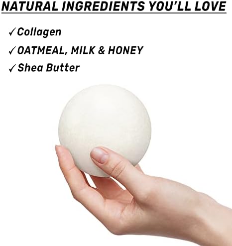 Creamy Collagen Bubble Bath Bombs Infused with Oatmeal Milk & Honey 6