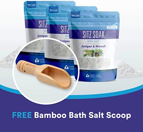Sitz Bath Salt (3-Pack Plus Scoop) Hemorrhoid Soothing Sitz Soak Epsom Salt 6