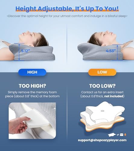 Ultra Pain Relief Cooling Pillow for Neck Support, Adjustable Cervical Pillow 4