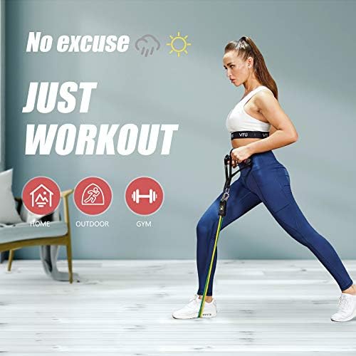 Polygon Resistance Bands Set, Exercise Tubes with Handles, Door Anchor and Ankle 4