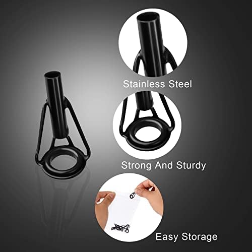 KINBOM 8pcs Rod Tip Repair Kit, Stainless Steel Rod Tip Repair Rod Tip Replacement Fishing 3