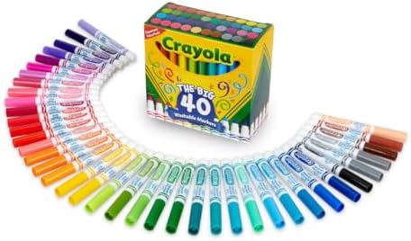 Crayola Ultra Clean Washable Markers (40 Count), Coloring Markers for Kids