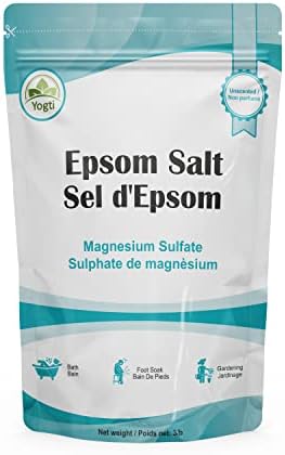 Yogti Epsom Salt, Premium Quality Bath Salt- Canadian Brand 3 pound, White