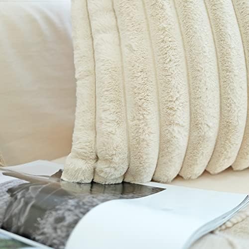 JOJUSIS Pack of 2 Faux Fur Plush Decorative Throw Pillow Covers Couch Cushion 5