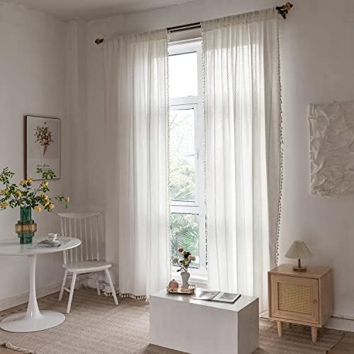 BCLBUSTE Boho Curtains Semi-Blackout Window Curtains 84 Inch 2 Pannels 3