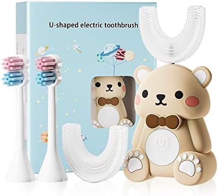 cabaro Kids Electric U-Shaped Toothbrush, 4 Brush Head Electric Toddler