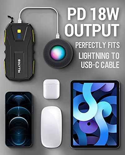 SOLVTIN S6 Multifunctional Jump Starter, 1200A Peak Car Starter for up to 7.0L 5