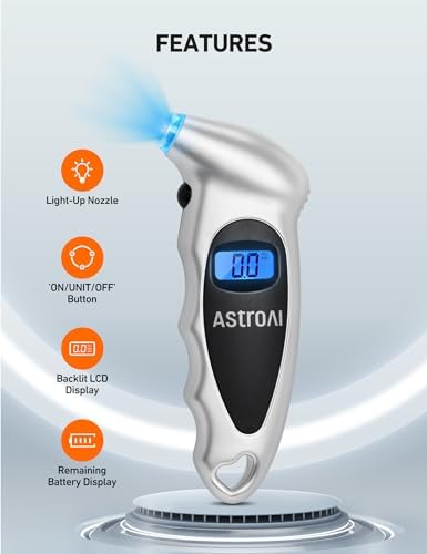 AstroAI Digital Tire Pressure Gauge 150 PSI 4 Settings for Car Truck Bicycle 2