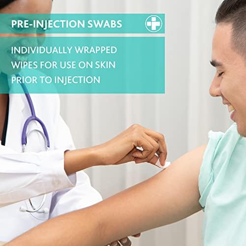 RELIANCE MEDICAL Pre-Injection Swab Wipes – Pack of 100 Individually Wrapped 5