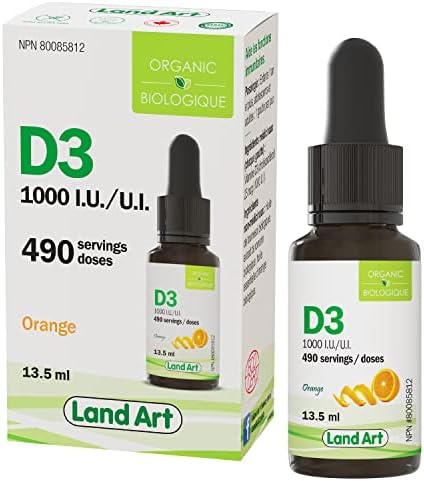 Certified Organic Vitamin D3 Drops - 490 servings - 1000 IU per drop
