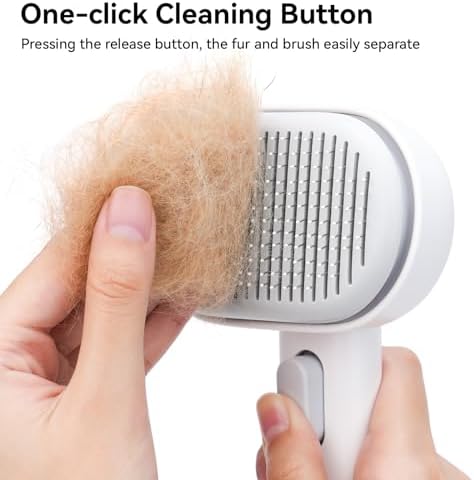 aumuca Cat Brush with Release Button, Cat Brushes for Indoor Cats Shedding 4