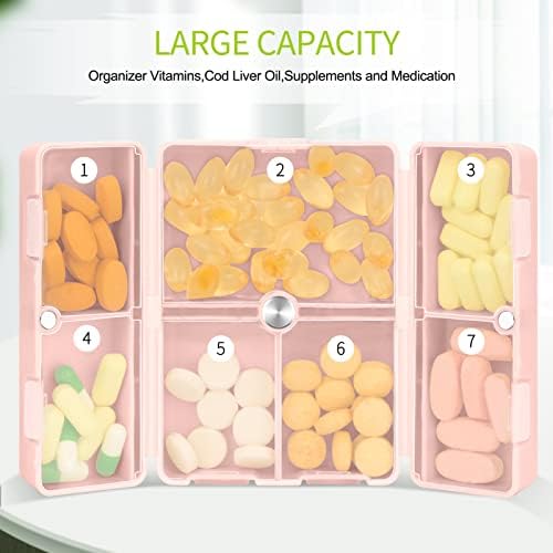 FYY Daily Pill Organizer, 7 Compartments Portable Travel Pill Case 2