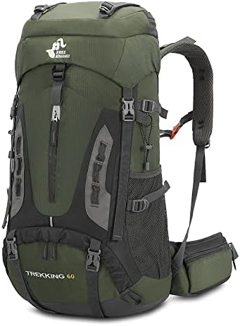 Bseash 60L Waterproof Hiking Camping Backpack with Rain Cover