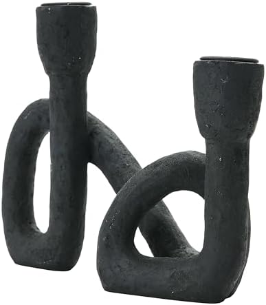 Bloomingville Resin Taper, Black Candle Holder 6