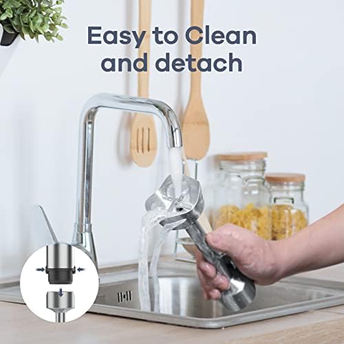Ganiza Immersion Blender, Electric Hand Blender 800W with 15 Speed 8