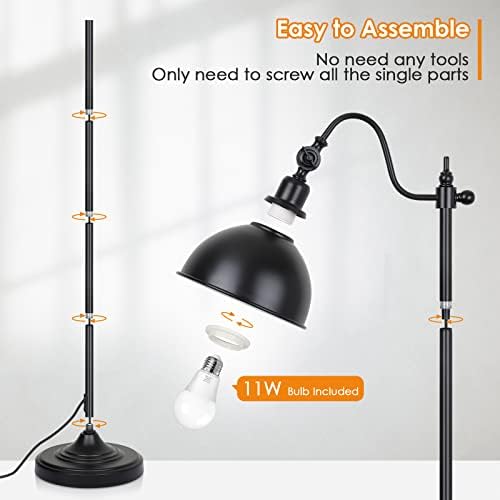 Mlambert Industrial LED Standing Floor Lamp Modern with 11W LED Bulb 4