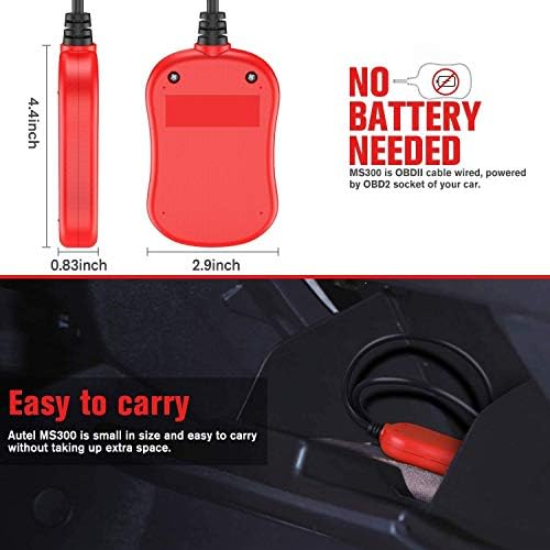 Autel MS300 OBD2 Scanner Code Reader, Turn Off Check Engine Light, Read & Erase 8