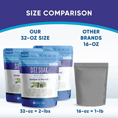 Sitz Bath Salt (3-Pack Plus Scoop) Hemorrhoid Soothing Sitz Soak Epsom Salt 4