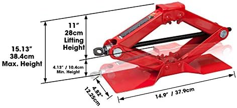 BIG RED T10152 Torin Steel Scissor Lift Jack Car Kit, 1.5 Ton (3,000 lb) 4