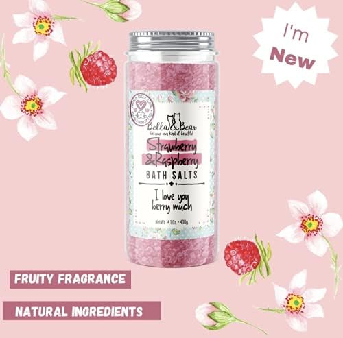 Bella & Bear Strawberry & Raspberry Bath Salts, Foot Soak, Detox, Fruity 4