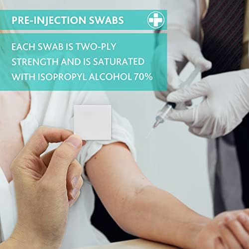 RELIANCE MEDICAL Pre-Injection Swab Wipes – Pack of 100 Individually Wrapped 4
