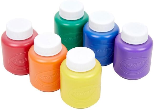 Crayola Washable Kids Paint, Assorted Bold Colors, Painting Supplies, 6 Count 8