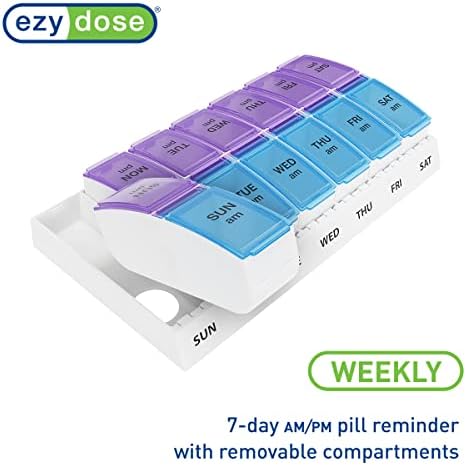 Ezy Dose Weekly (7-Day) AM/PM Pill Organizer, Vitamin and Medicine Box 5