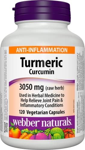 Webber Naturals Turmeric Curcumin, 3,050 mg of Raw Herb, 120 Capsules
