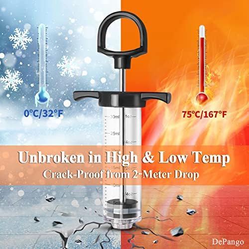 DePango Meat Injector, Anti-Break 1-oz Turkey Injector Syringe for Meats 5