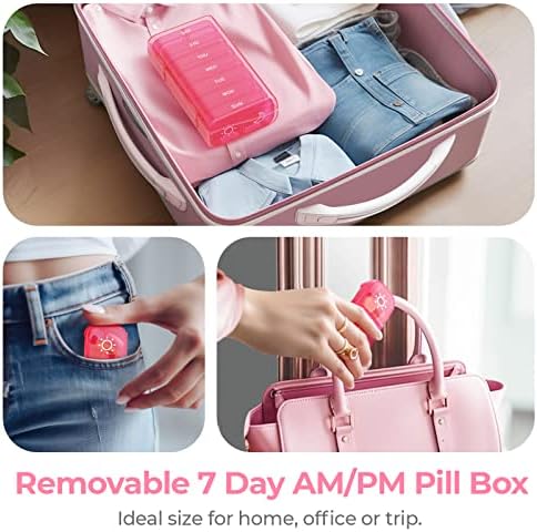 AUVON XL Weekly Pill Organizer 2 Times a Day, AM PM Pill Box 7 Day 6