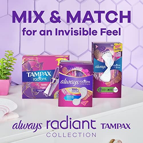 Always Radiant Feminine Pads for Women, Size 2 Heavy, with wings, scented 8