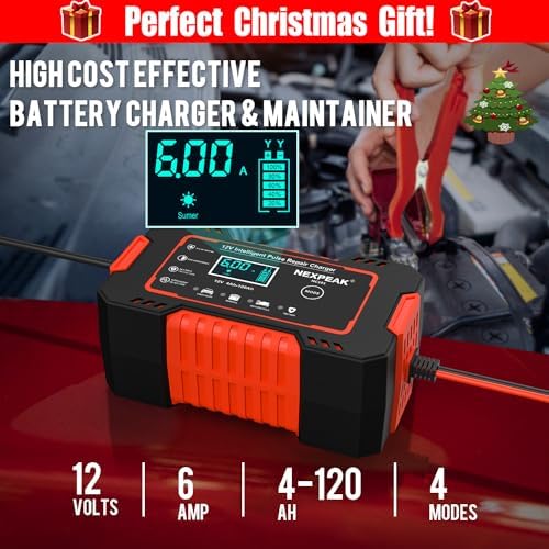 Car Battery Charger, 12V 6A Smart Battery Trickle Charger Automotive 12V Battery 2