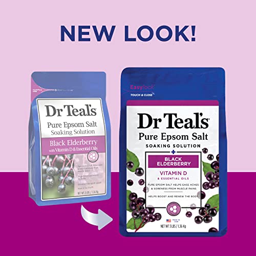Dr Teal’s Pure Epsom Salt Soak, Black Elderberry with Vitamin D, 3 lbs 2