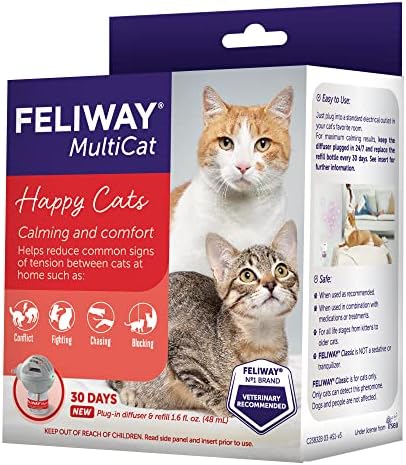 FELIWAY MultiCat Calming Pheromone Diffuser for house-cats, 30 Day Starter Kit 4