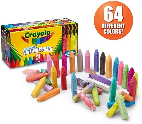 Crayola Ultimate Washable Chalk Collection (64ct), Bulk Sidewalk Chalk 2