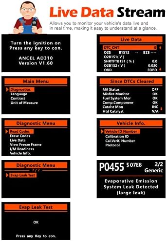 ANCEL AD310 Classic Enhanced Universal OBD II Scanner Car Engine Fault Code 3
