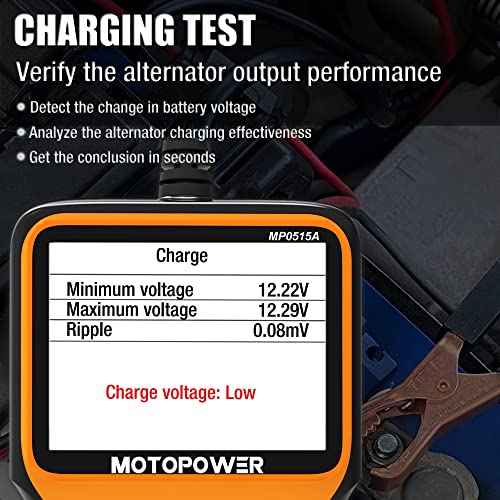 MOTOPOWER MP0515A 12V Car Battery Tester Automotive 100-2000 CCA Battery Load 5