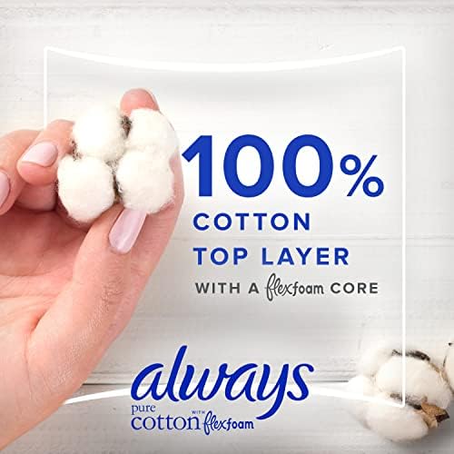 Always Pure Cotton Feminine Pads for Women, Size 2, Heavy Flow 3