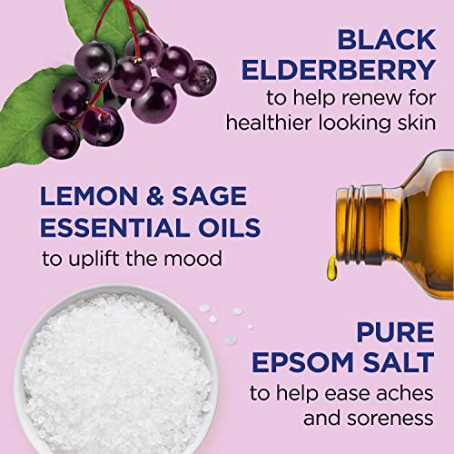 Dr Teal’s Pure Epsom Salt Soak, Black Elderberry with Vitamin D, 3 lbs 3