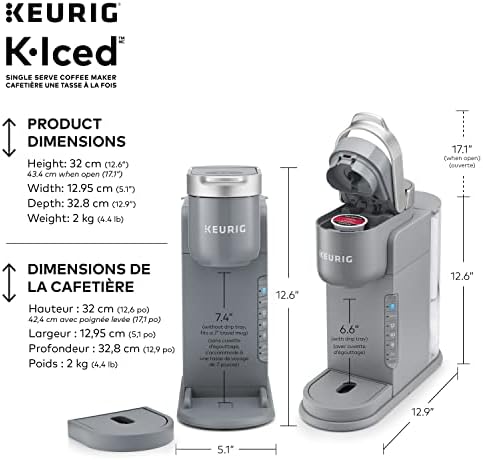 Keurig K-Iced Single Serve K-Cup Pod Coffee Maker, Featuring Simple Push Blue 7