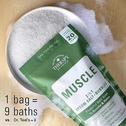 Village Naturals Therapy, Foaming Epsom Soak, Aches & Pains Muscle Relief 6