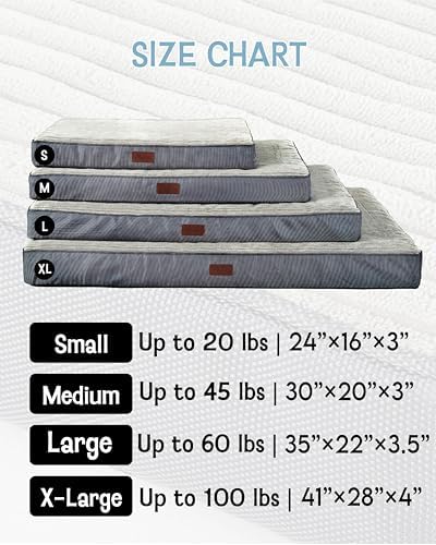 OhGeni Grey Dog Bed for Large Dogs – Large Dog Bed with Egg Crate Foam 7