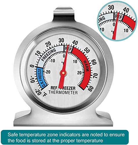 3-Pack Refrigerator Thermometer, Large Dial Freezer Thermometer,Classic Series 4