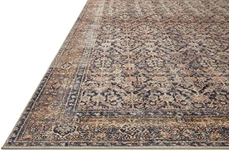 Amber Lewis x Loloi Billie Collection BIL-01 Ink / Salmon 7′-6″ x 9′-6″ Area Rug 7