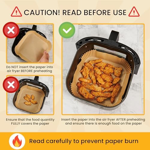 Air Fryer Liners, 120Pcs Disposable Air Fryer Parchment Paper Liners 8