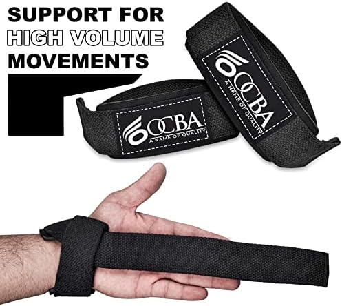 OCBA Wrist Straps Wraps for Weightlifting Heavy Duty Wrist Wraps Cotton Padded 5