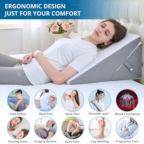 Sasttie Wedge Pillow for Sleeping, Adjustable Bed Wedge Pillow for After Surgery 8