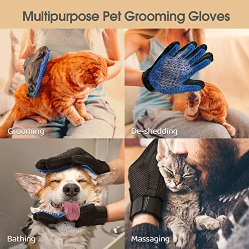 DELOMO Upgrade Pet Grooming Gloves Cat Brushes for Gentle Shedding 6