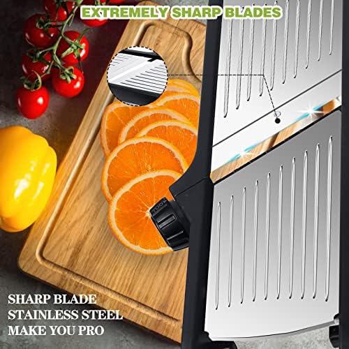 Mandoline Slicer, Vegetable Mandolin Slicer for Kitchen, Adjustable Thickness 5