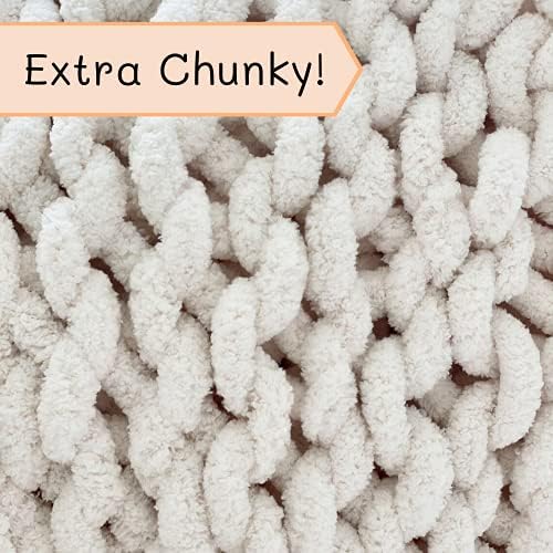 Adyrescia Chunky Knit Blanket Throw | 100% Hand Knit with Jumbo Chenille Yarn 5